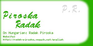 piroska radak business card